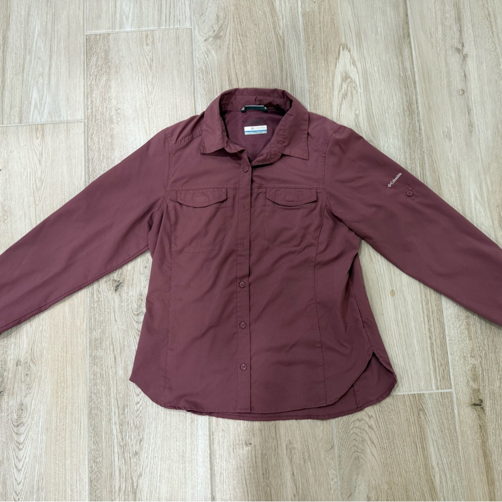 Columbia Burgundy Fishing Button Up